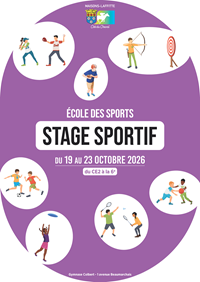 Ecole des sports : stage sportif du 19 au 23 octobre